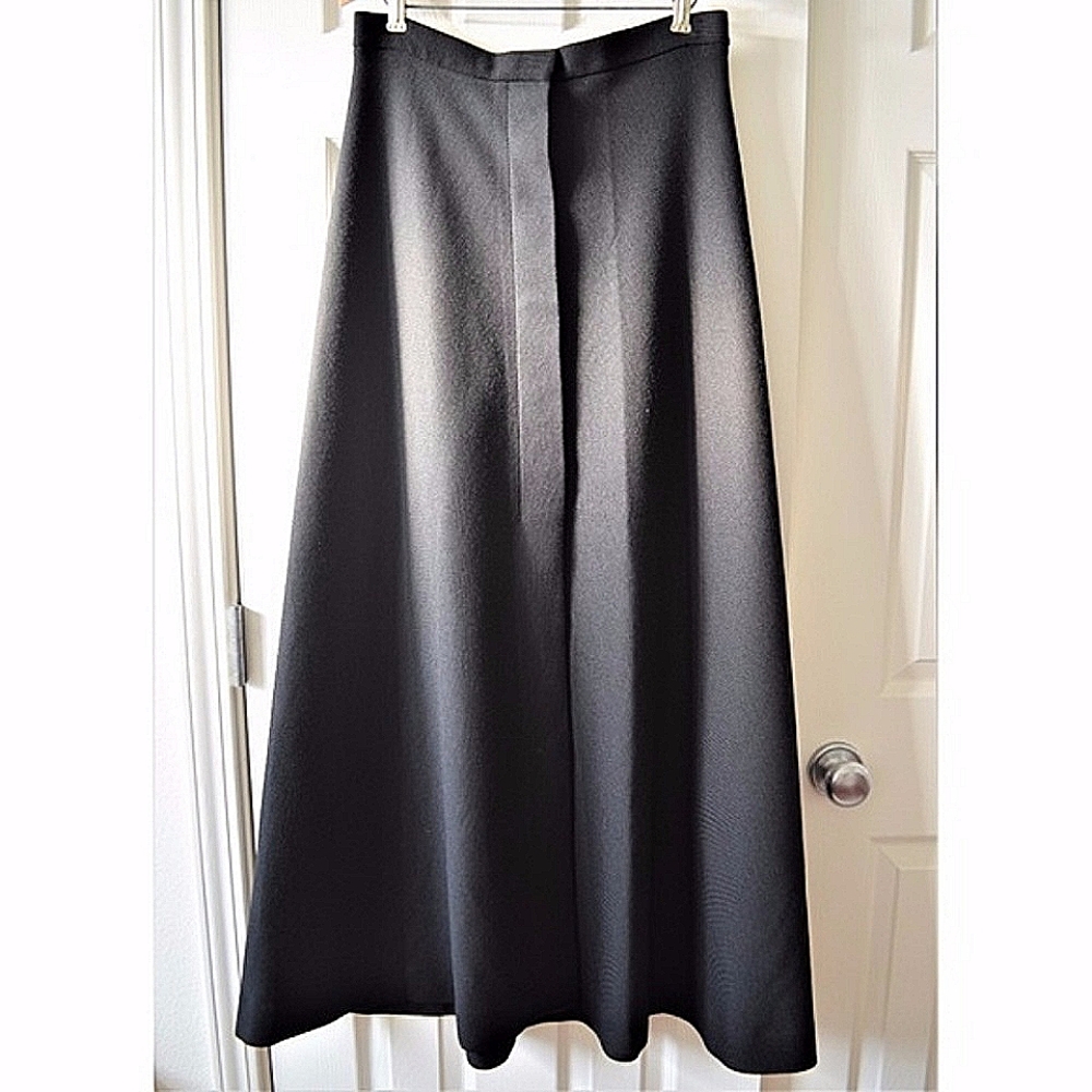 Theory Vintage Wool Maxi Skirt Front Slit A Line